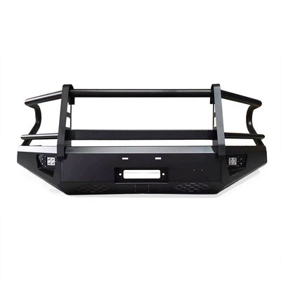 Off Road 4x4 Pickup Black Steel Front Bumper Bull Bar With LED Lights For Toyota Hilux LC79
